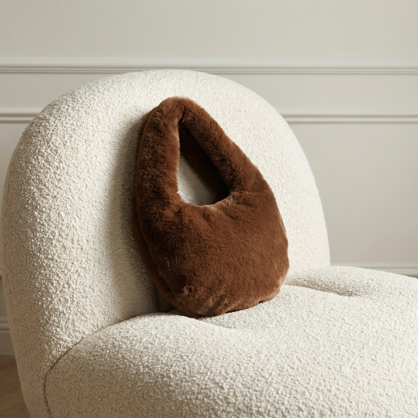 Roots | Faux Fur - Kahverengi Peluş Çanta