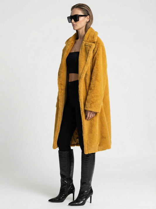 Hello Sunshine | Faux Fur - Hardal Premium Peluş Kürk
