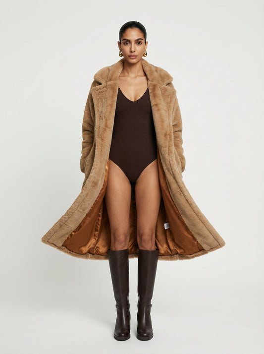 Sahara Camel | Faux Fur - Bej Premium Peluş Kürk
