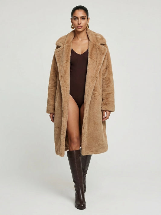 Sahara Camel | Faux Fur - Bej Premium Peluş Kürk
